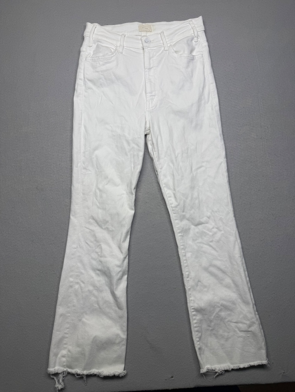 Mother The Hustler Ankle Fray Jeans Women 28 White